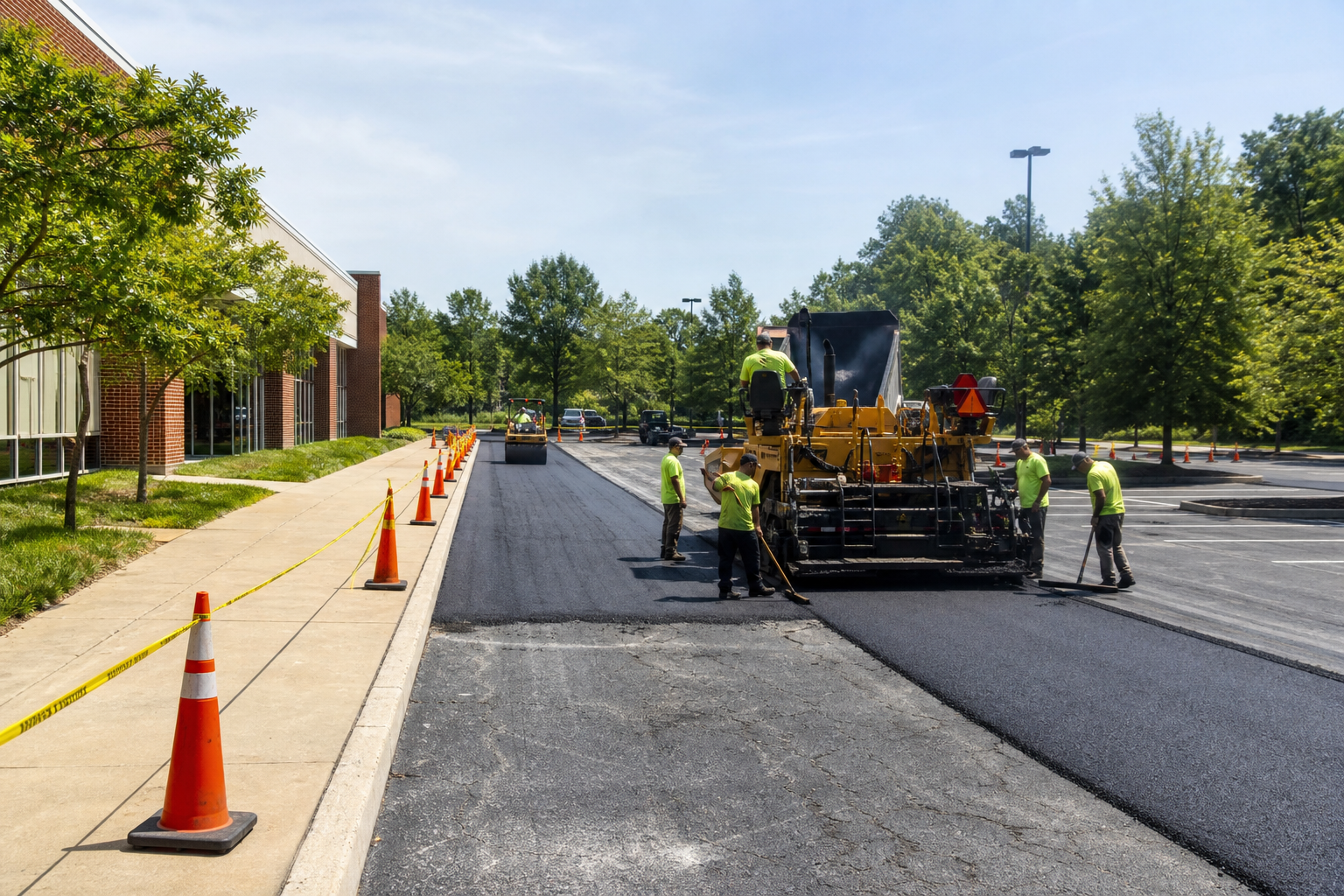 How to minimize disruption while work is underway — parking lot paving timeline