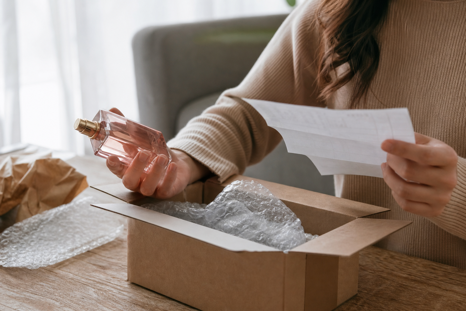 Failing to check sample, return, and exchange policies before you order — women's perfumes
