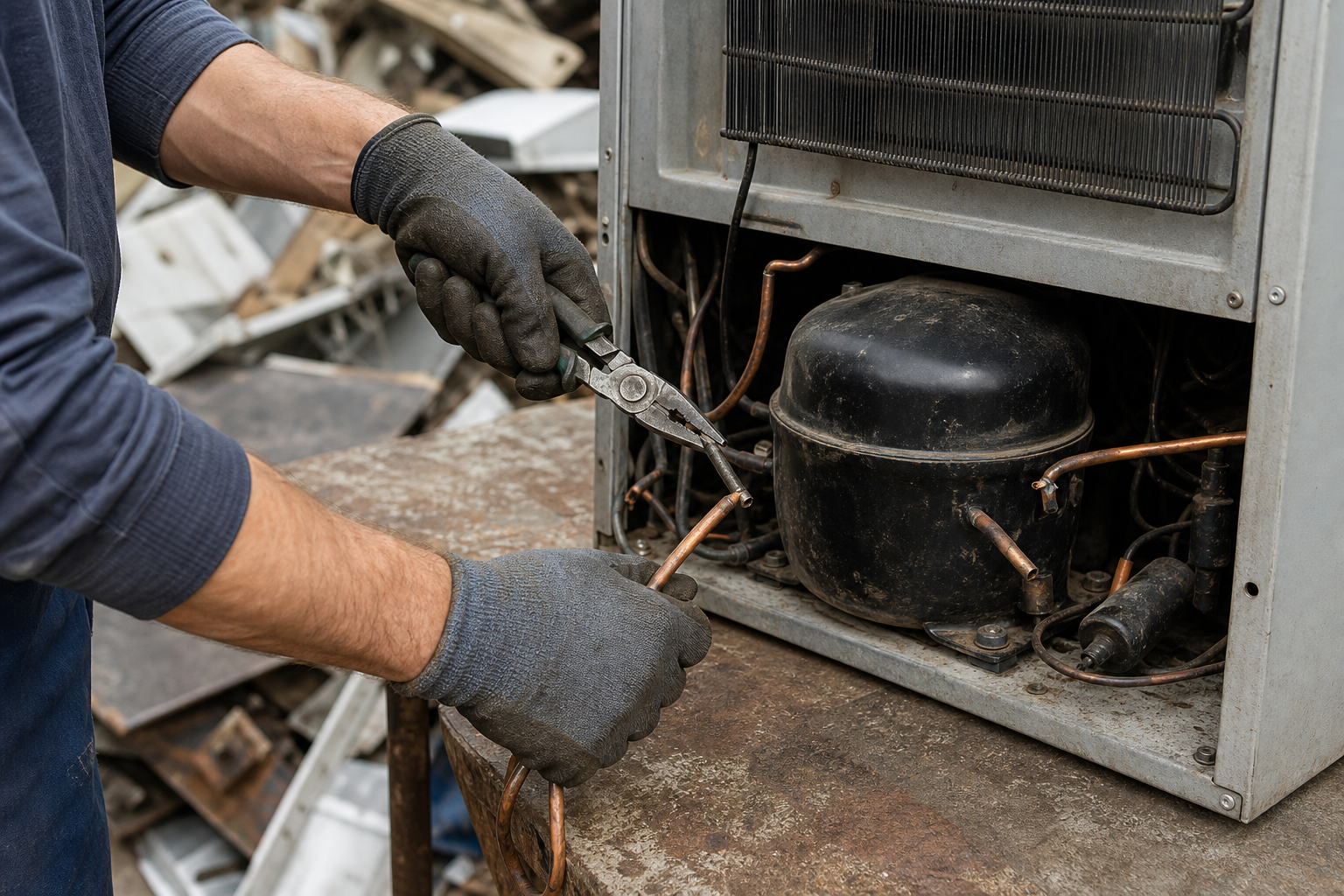 Step 2 — Remove contaminants and separate appliances and e‑waste — how to sort mixed scrap metal