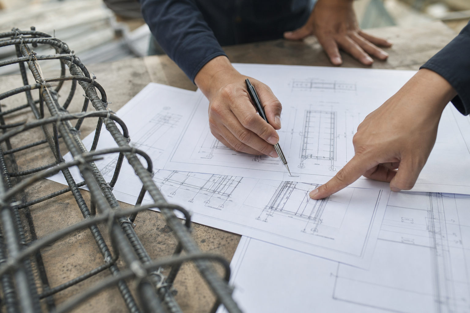 Check shop drawings and rebar detailing competence — project coordination for concrete builds