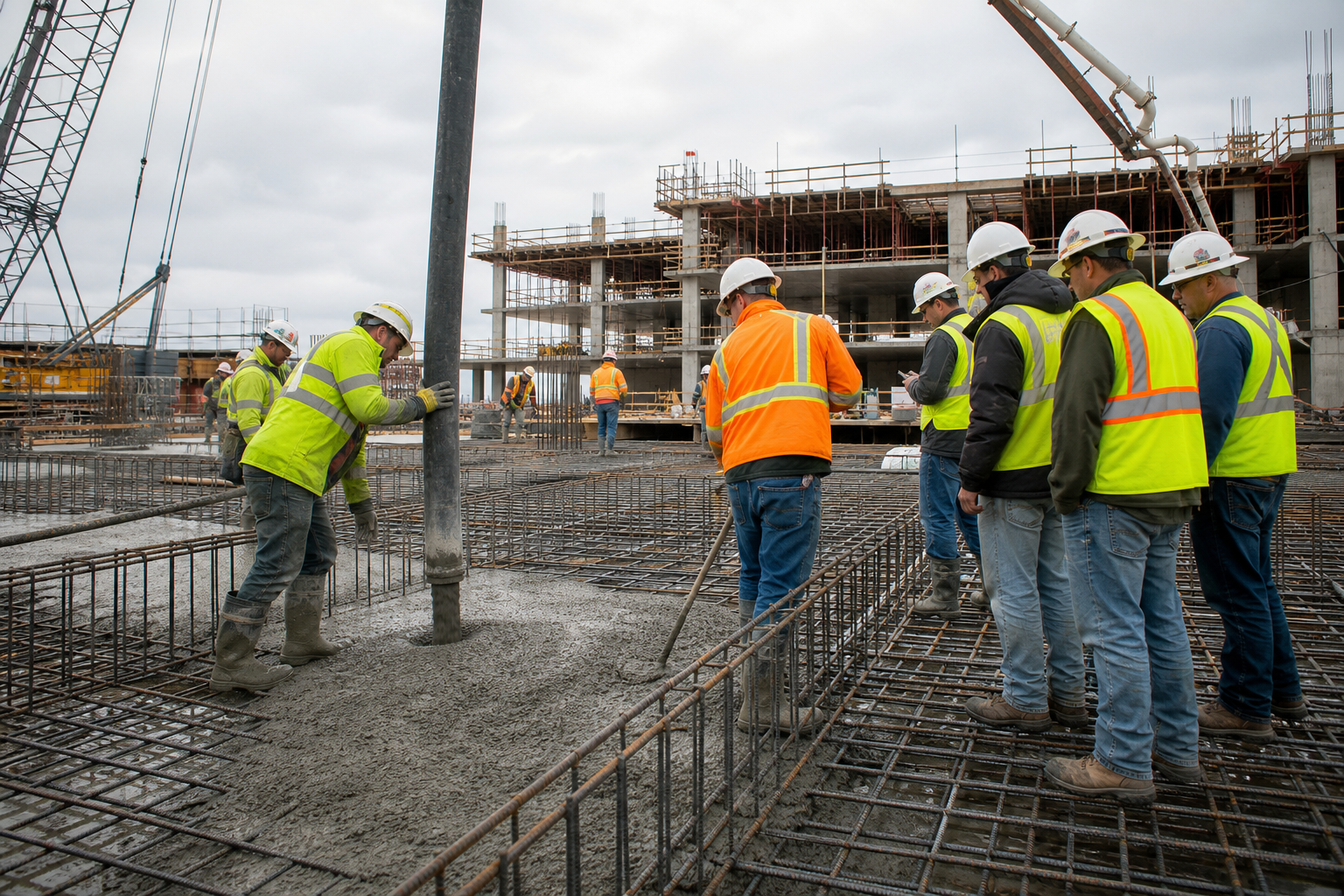 Evaluate on-site assembly competence and pour-day coordination — project coordination for concrete builds