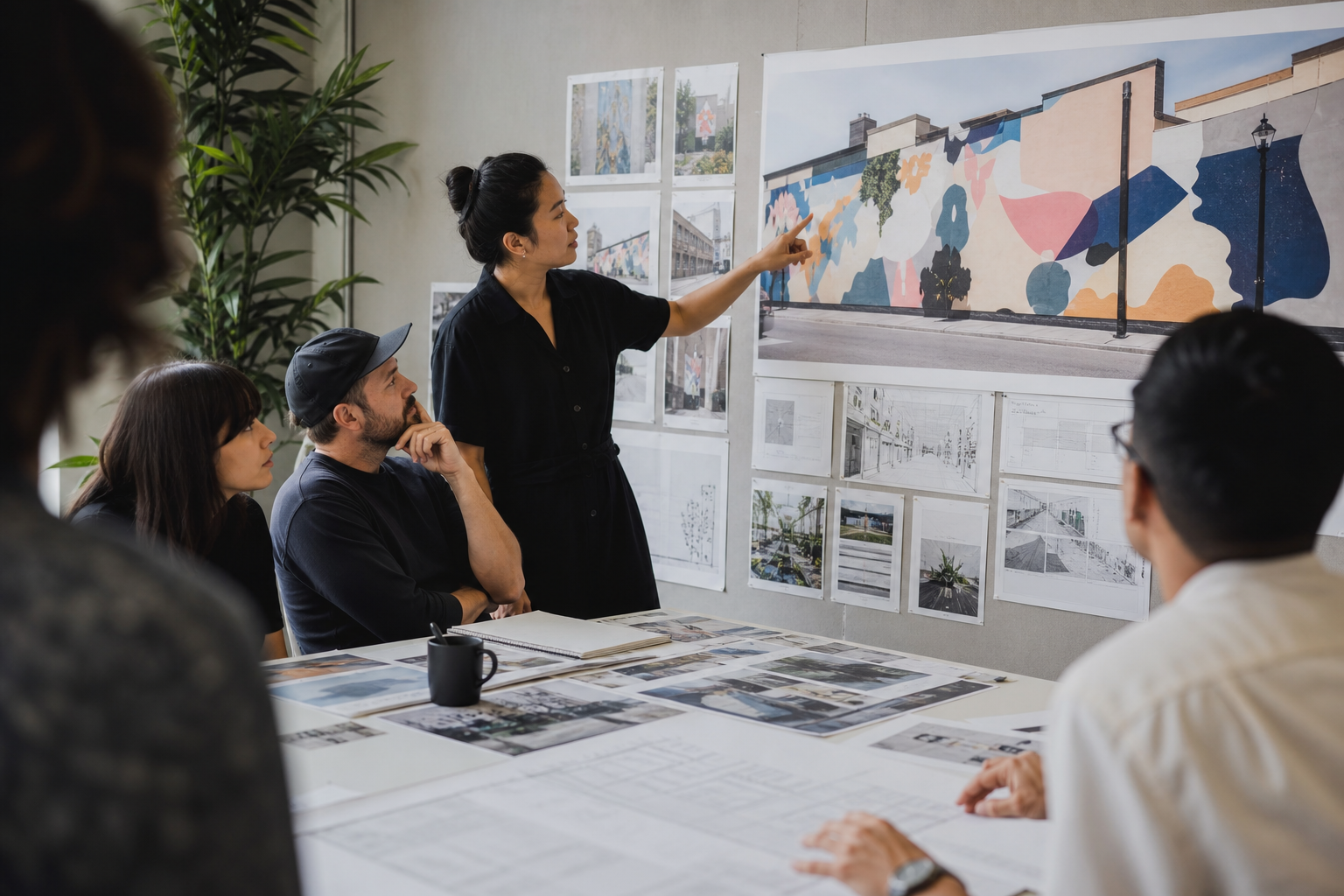 What happens during the wall mural approval process?
