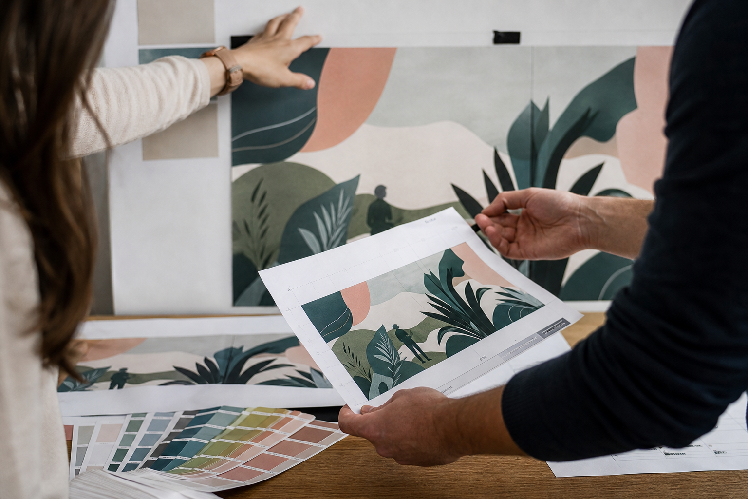 Stage 2: Artwork mockups, scale checks and sign-off — wall mural approval process