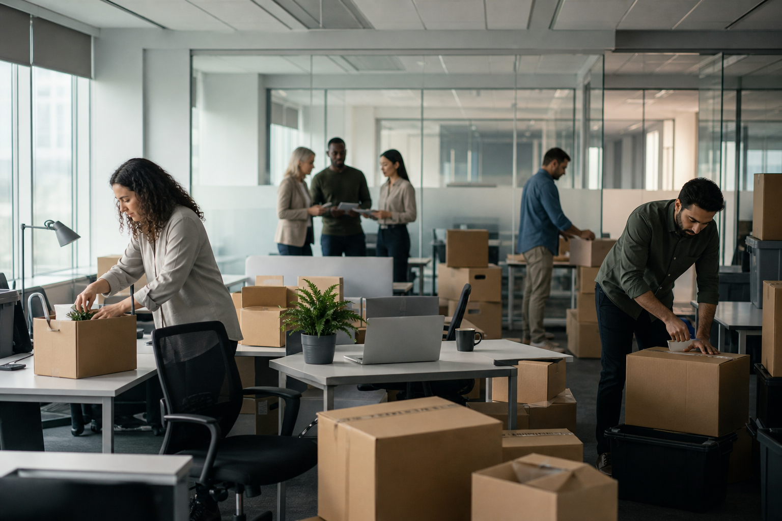 Phase 4 — 1 month to 1 week: packing, phasing and staff communications — commercial moving timeline