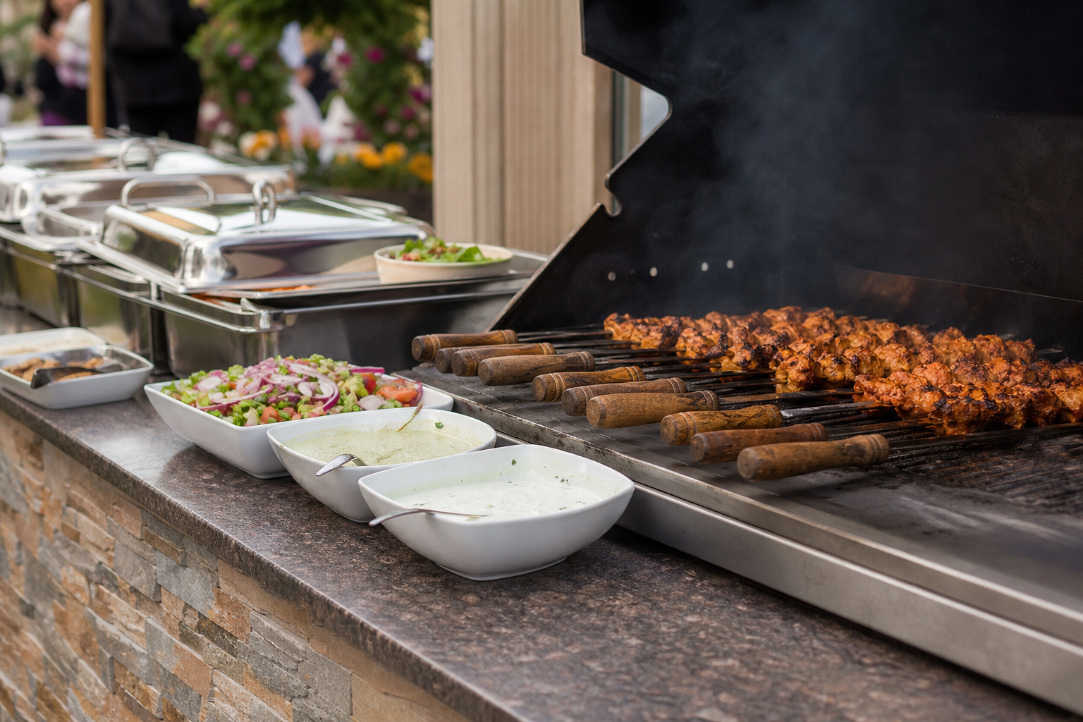 3. Buffet with a BBQ feature — indian bbq catering ideas
