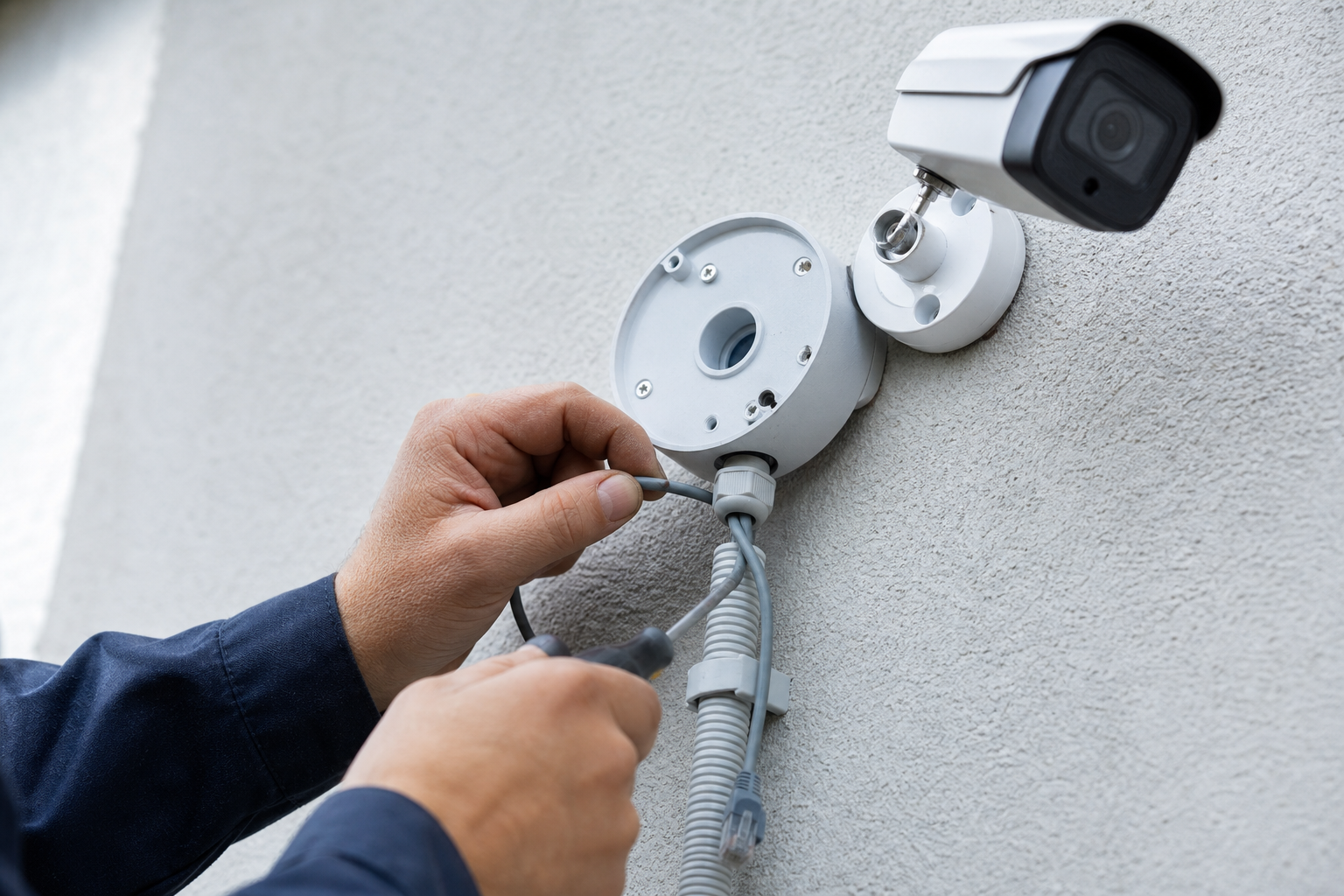 4. Prepare cabling, mounting points and weatherproofing — security camera installation