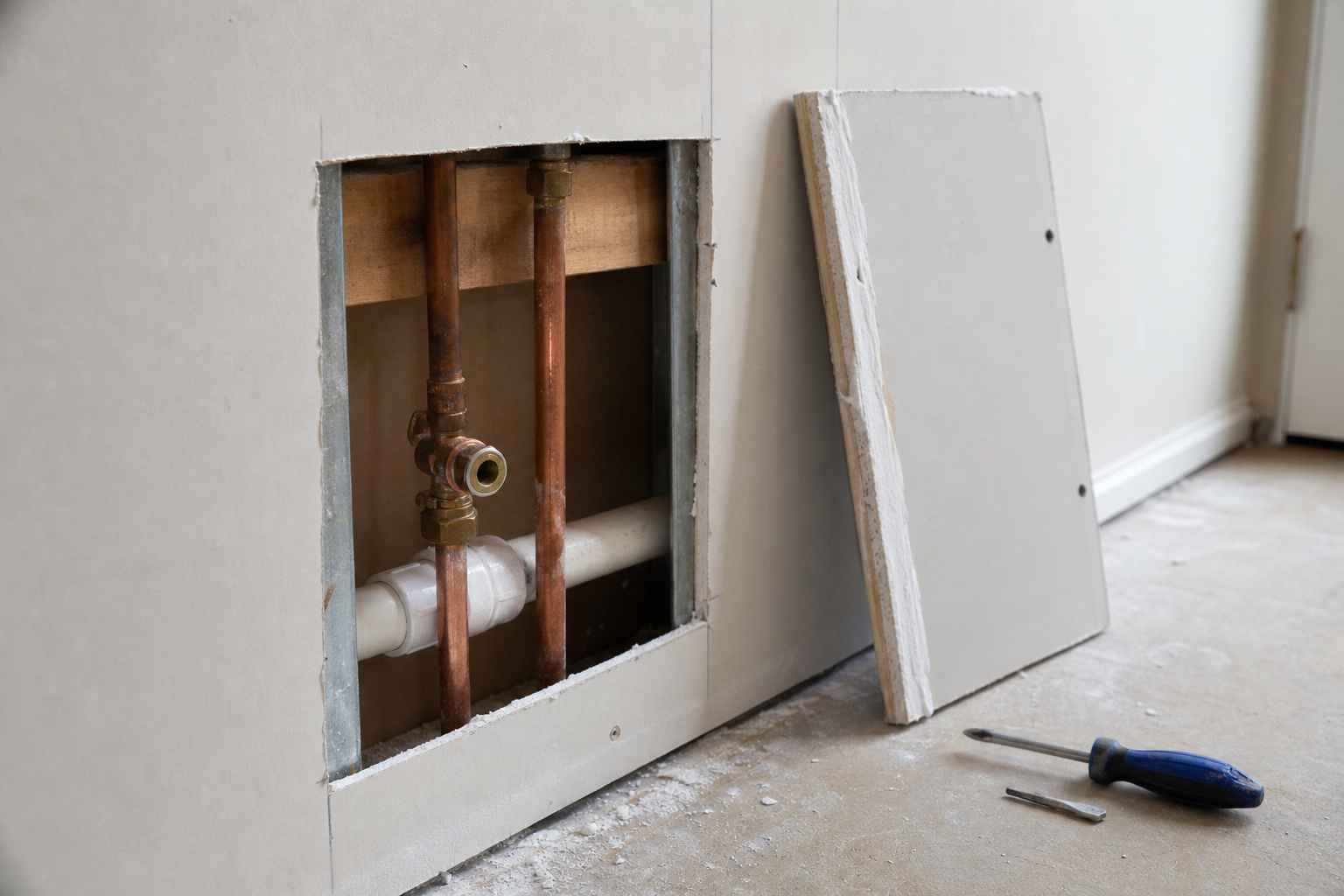 Post-trade cutouts and utility access repairs: what to expect — drywall repair Edmonton