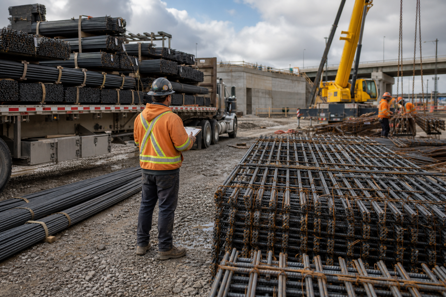 Delivery, logistics and on-site assembly checklist — reinforcement products for infrastructure