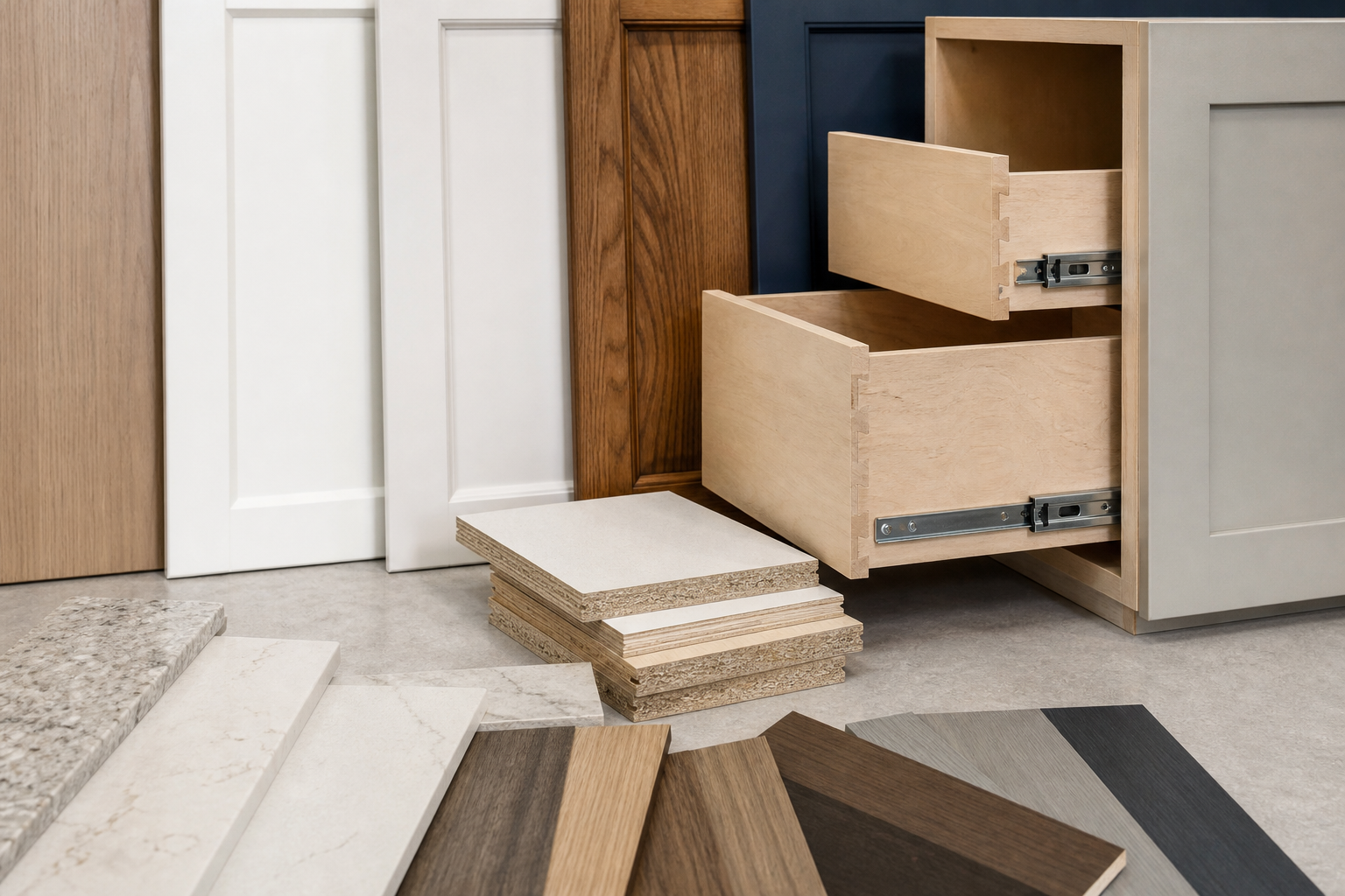 Custom closets and kitchen cabinets: What to decide before you request a quote 2 Materials, construction tiers and finish choices — custom closets and kitchen cabinets