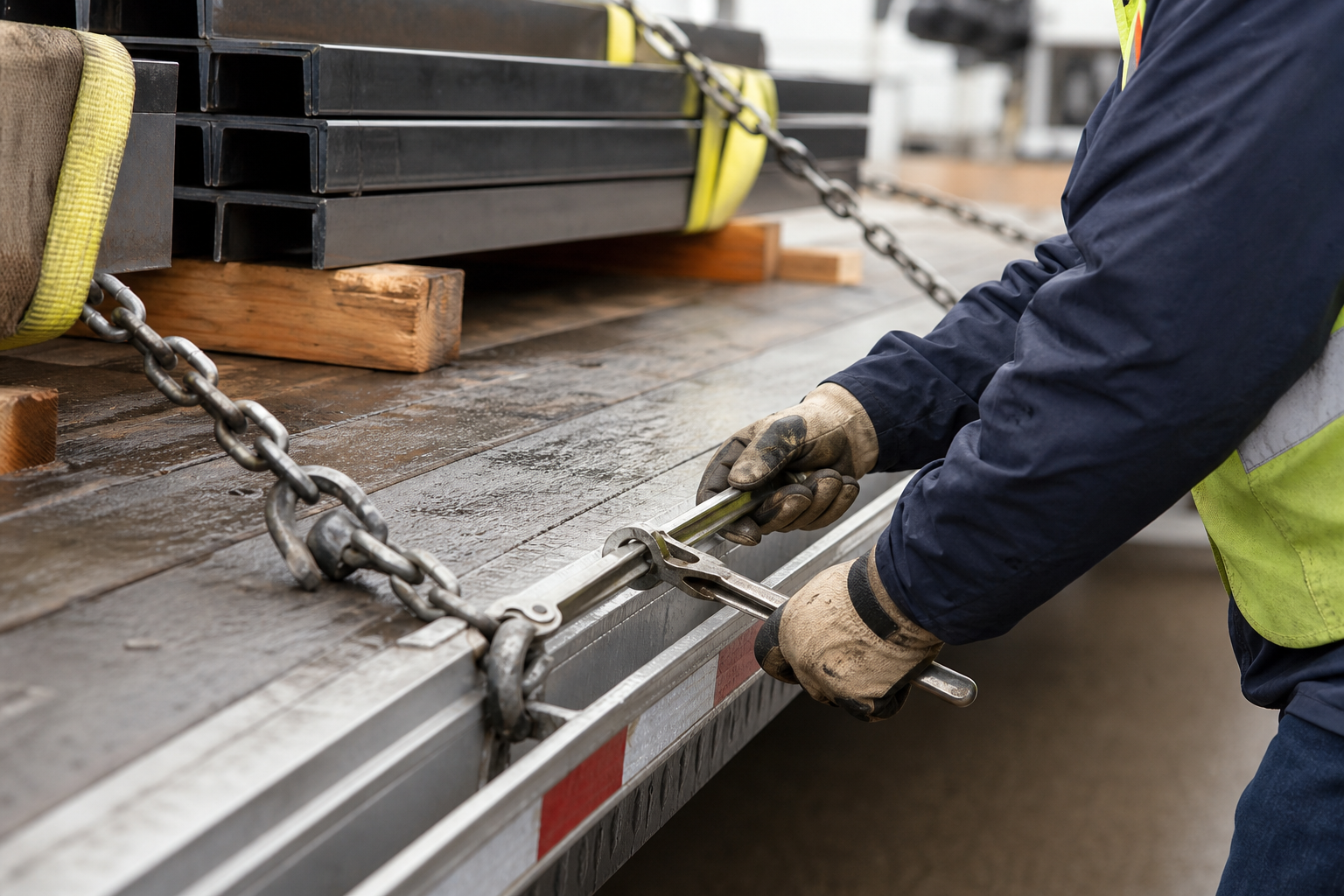Step 3: attach chains, straps and binders correctly — flatbed load securement
