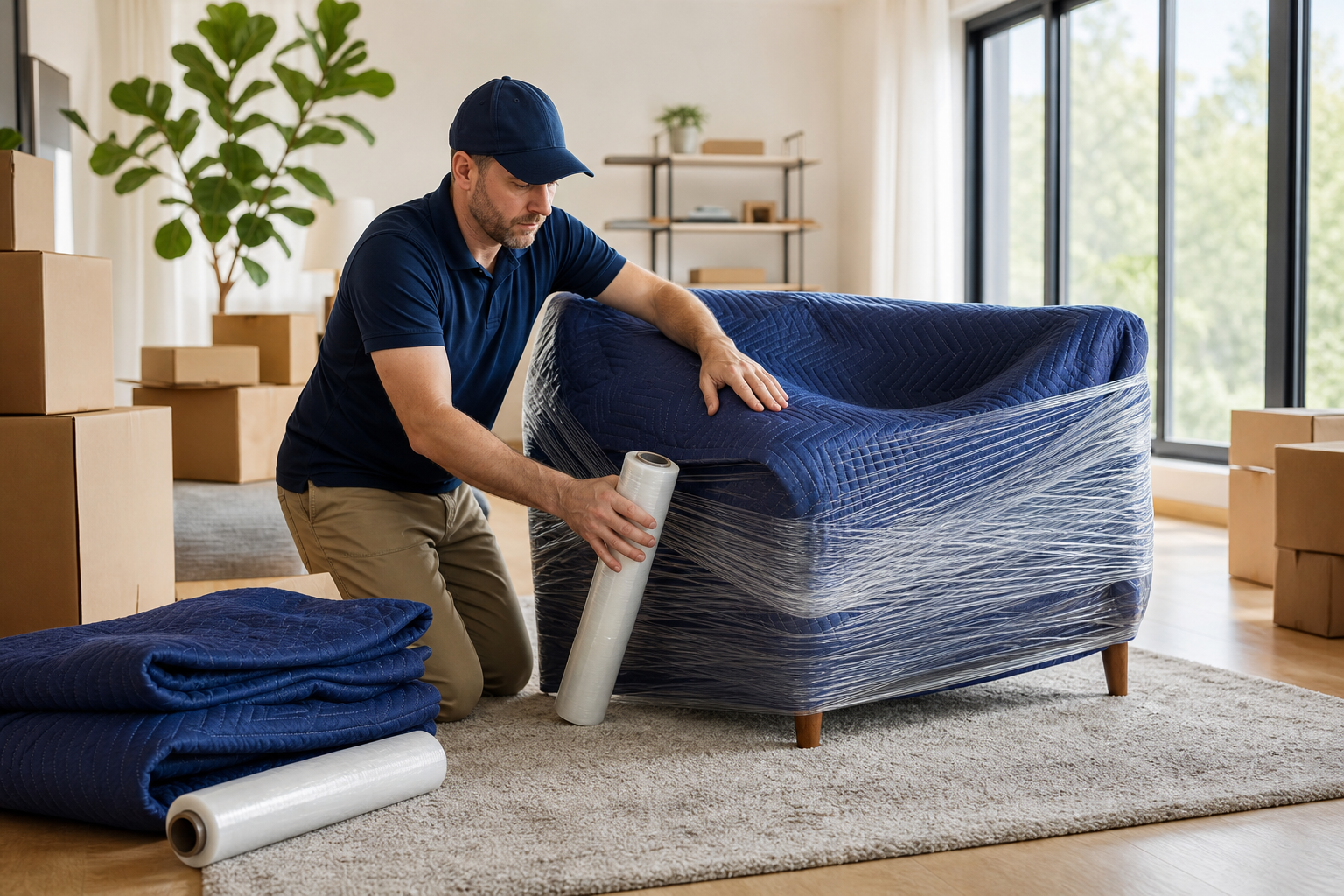 How should you prepare furniture for movers to avoid damage?