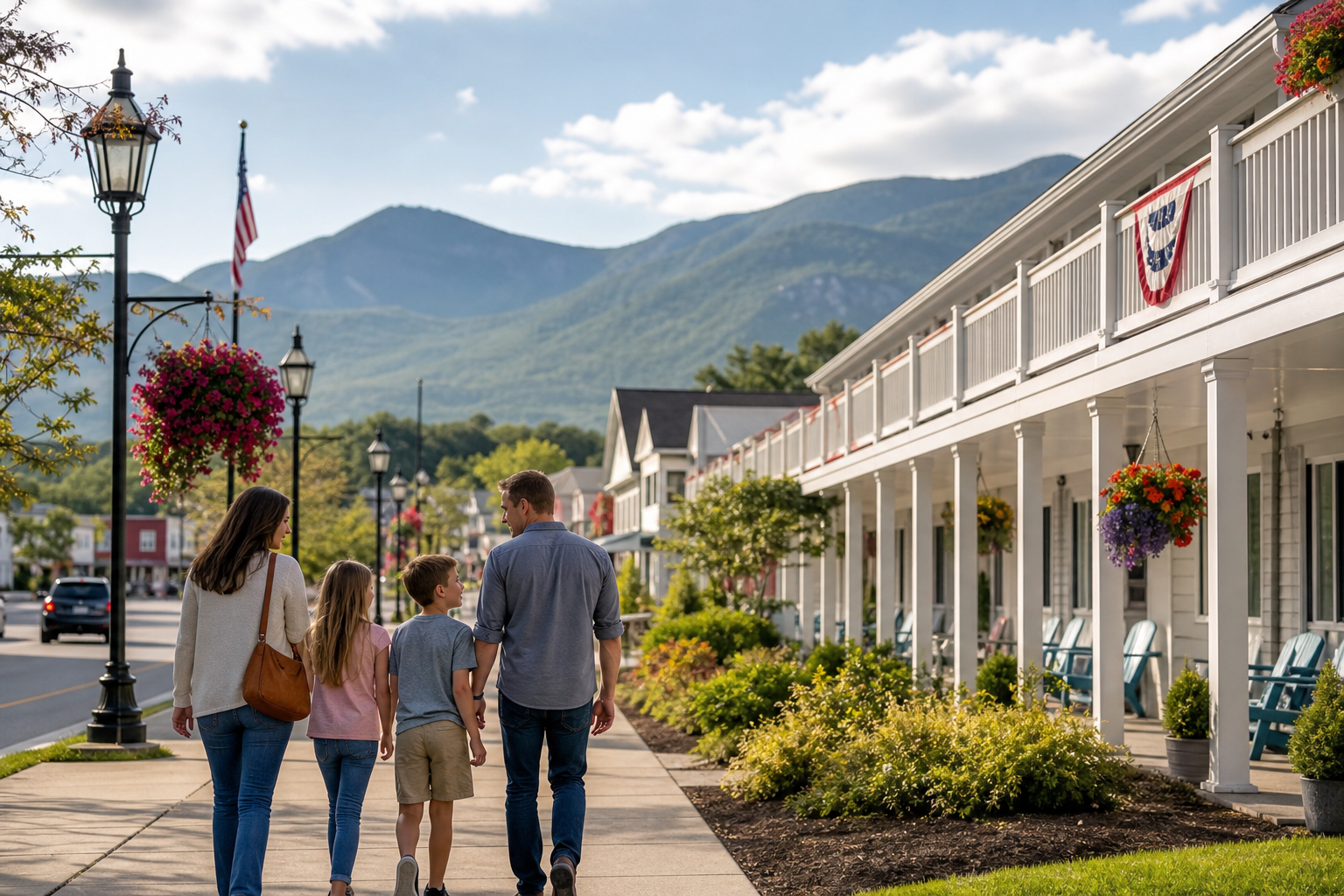 Should families book Main Street lodging North Conway?