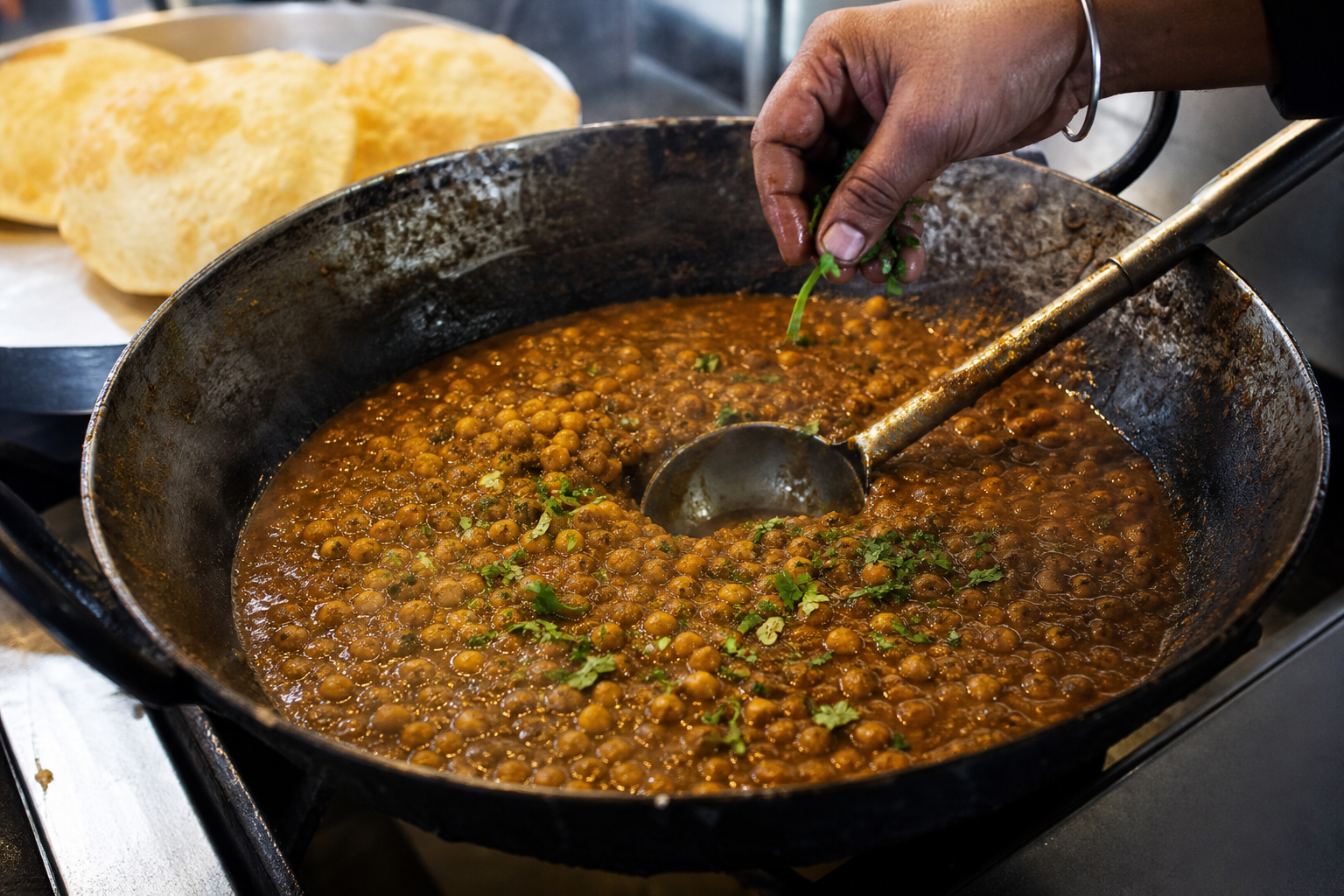 How chole and bhature are made correctly and the cooking cues to use — Chole bhature