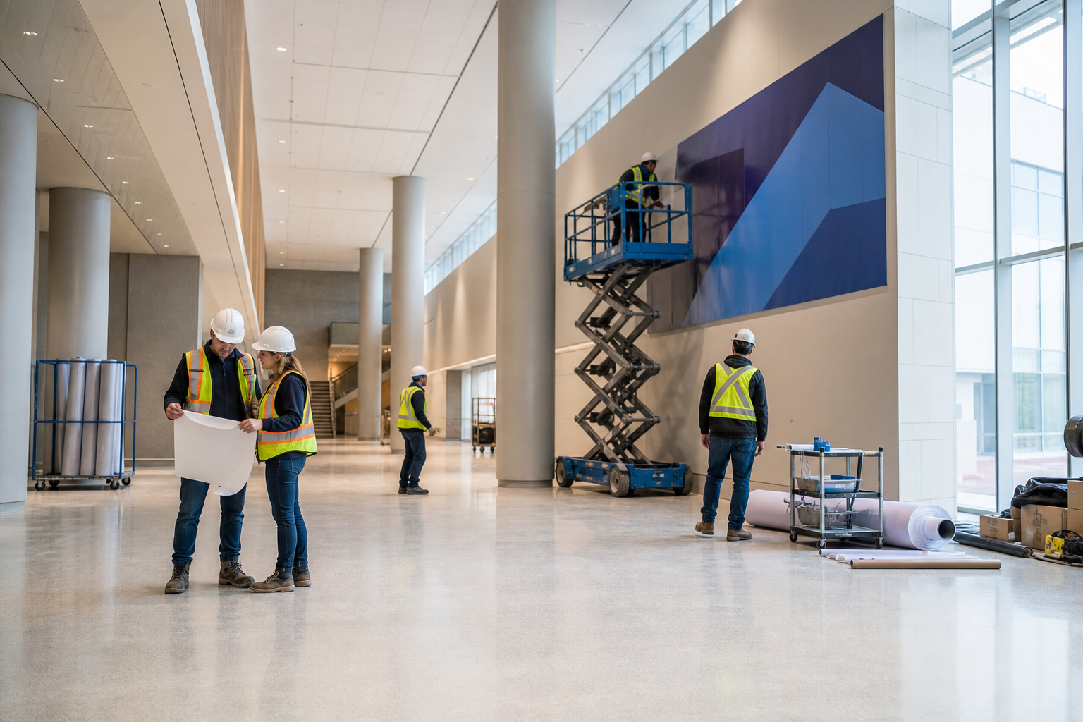 Installation logistics and site coordination in Ontario venues — interior surface graphics guide