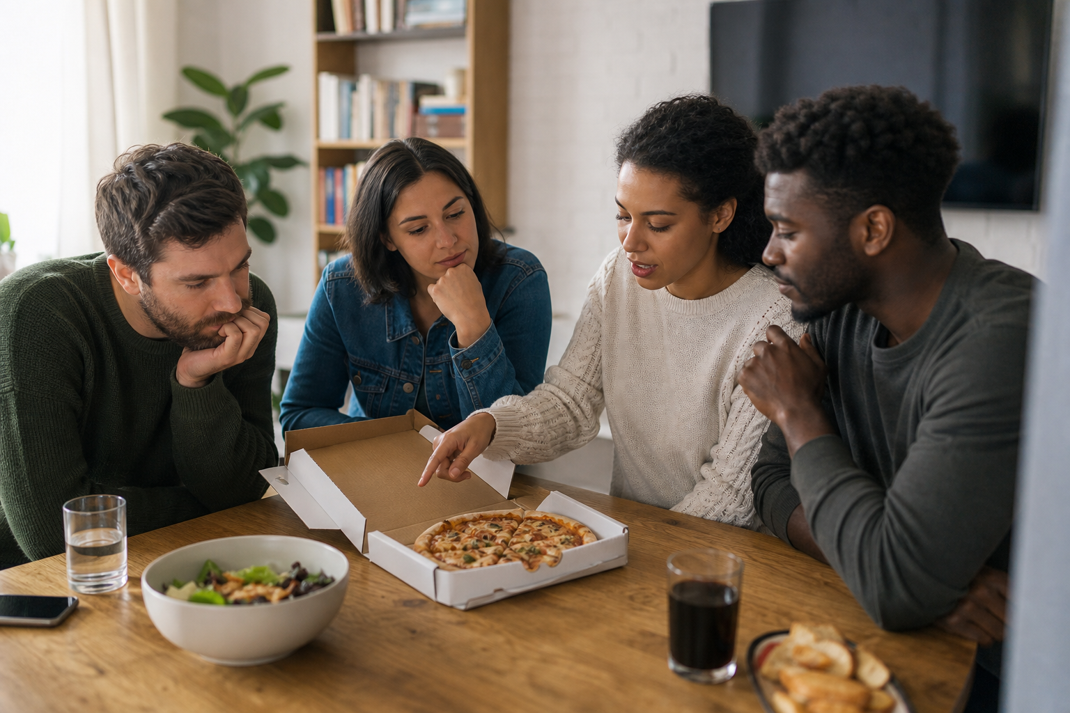 A simple decision table: choose by party size, price sensitivity, and speed — cheap pizza delivery
