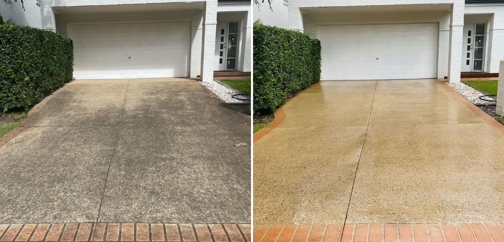 Pressure Washing before and after cleaning in Girard