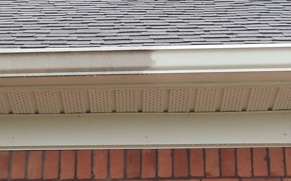 Gutter Brightening Service Before and After in Central Illinois