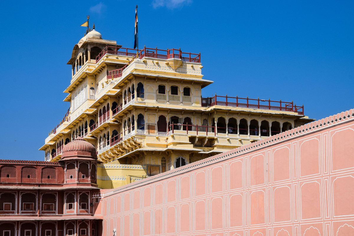 Captivating view of City Palace in Jaipur showcasing Mughal architecture.