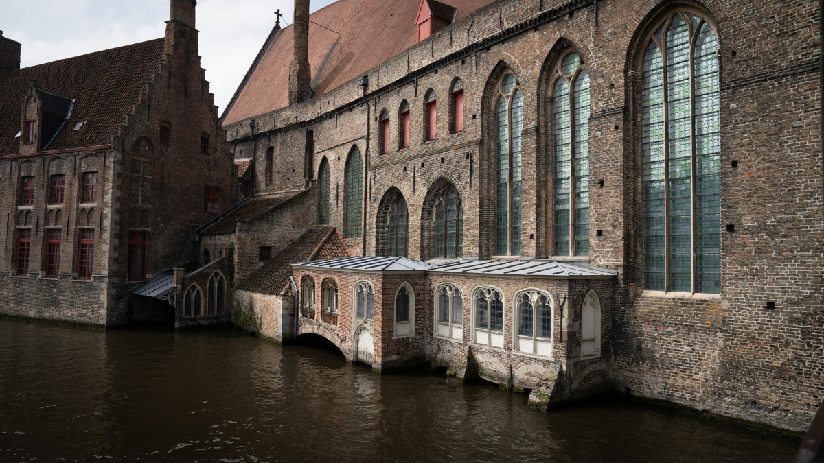 Explore the historic architecture of the Hospital of Saint John in Bruges, Belgium.