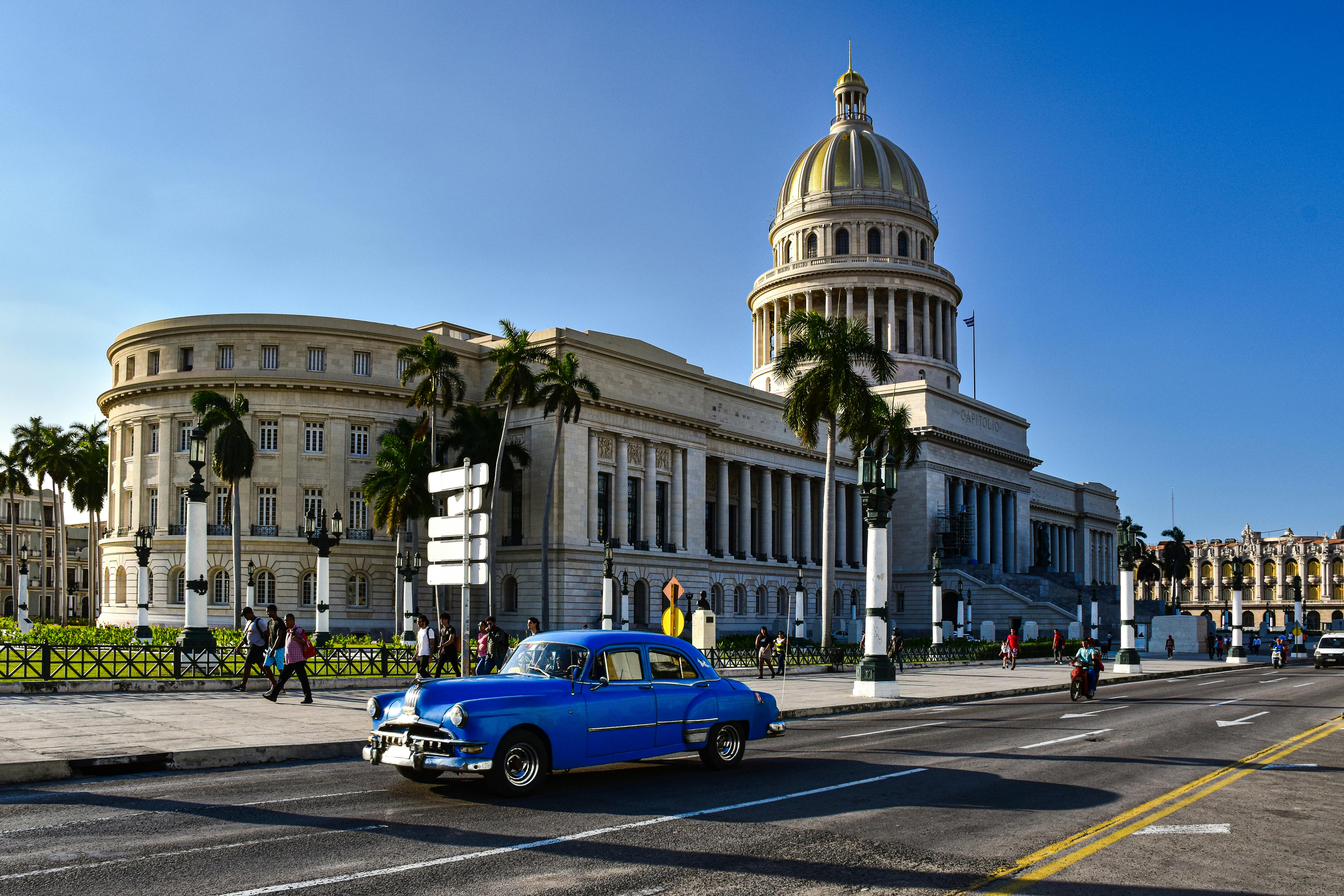 Havana El Capitolio dome and revolutionary square