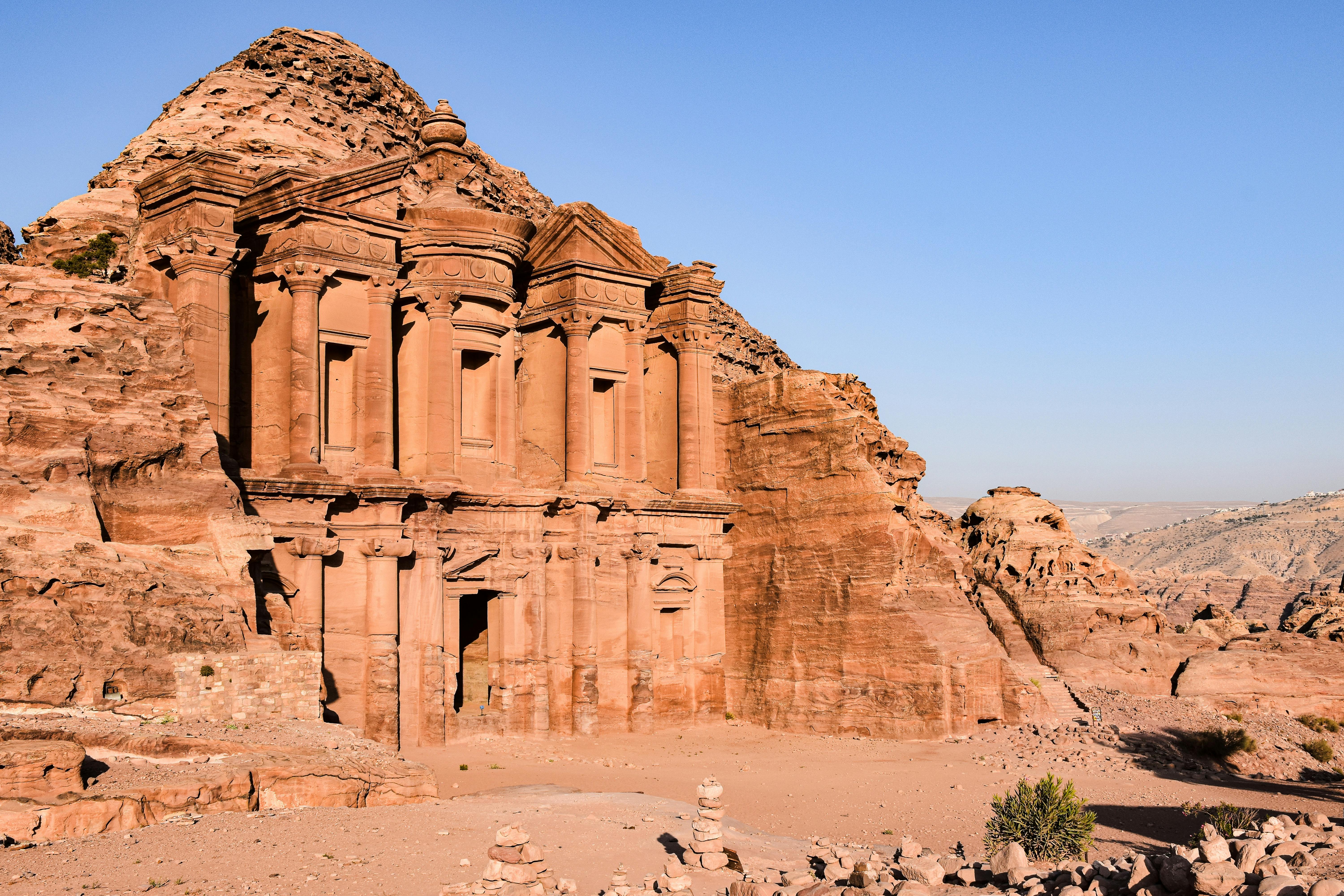 Petra Monastery Ad Deir carved sandstone facade