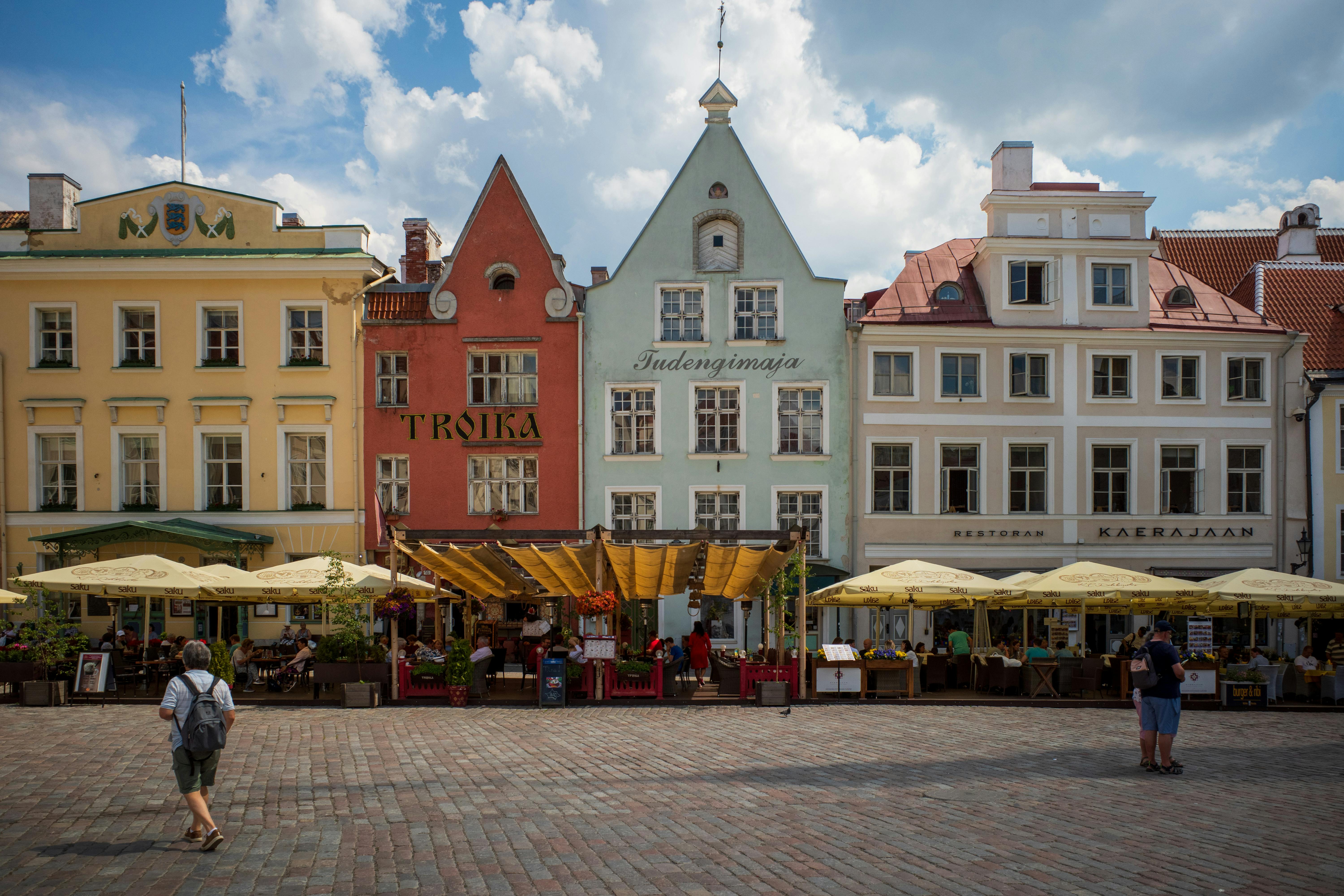 Tallinn medieval Old Town red rooftops from Toompea Hill