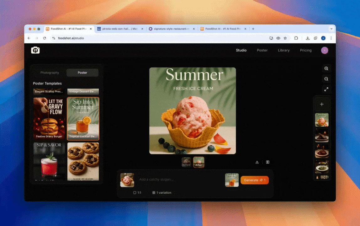 Get social media ready food poster designs