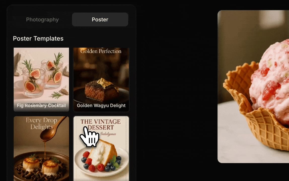 Choose food ads poster style for social media