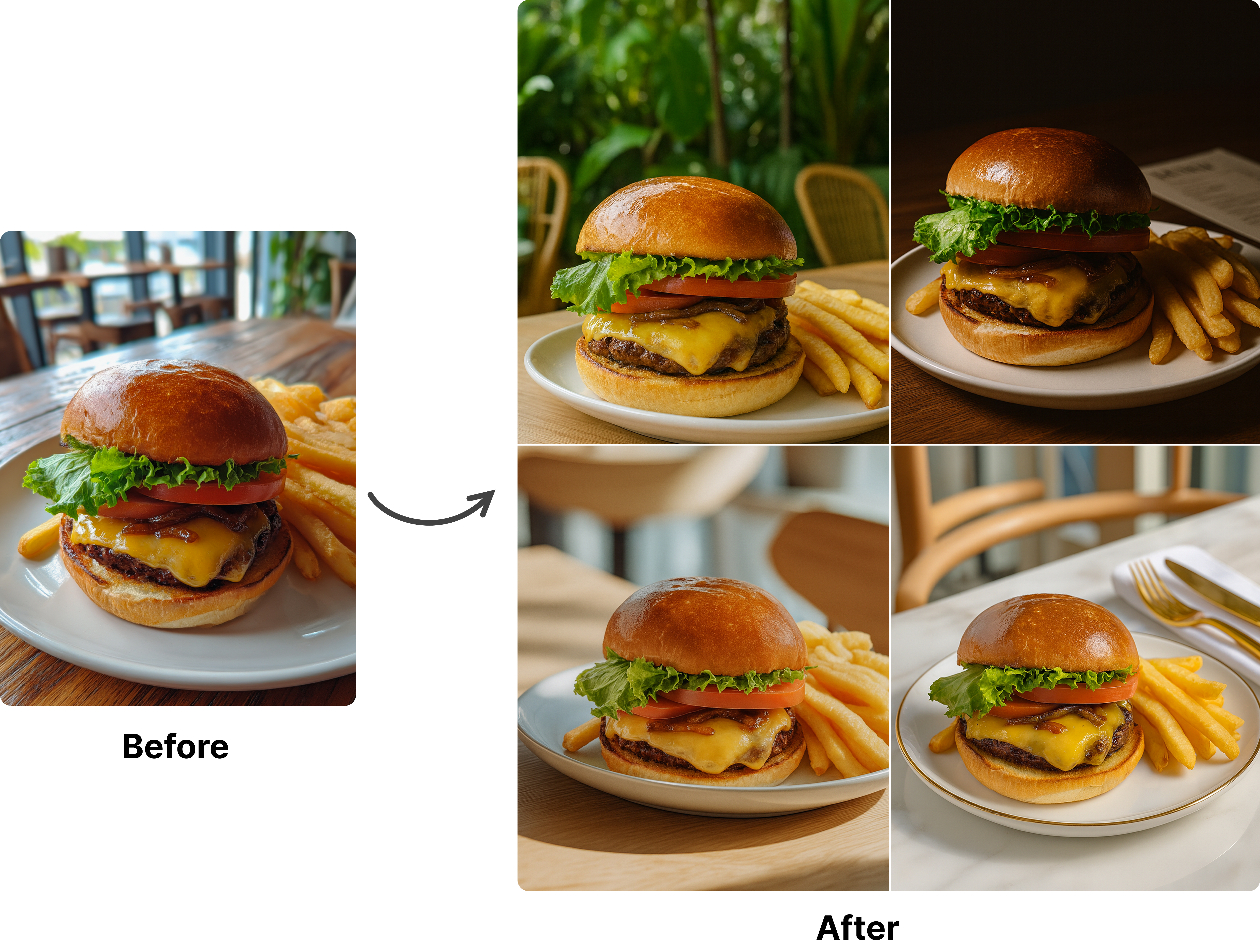 AI cafe photography - multiple styles from one photo