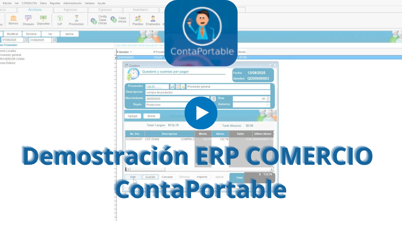Demostración ERP comercios (entradas y salidas de inventario)