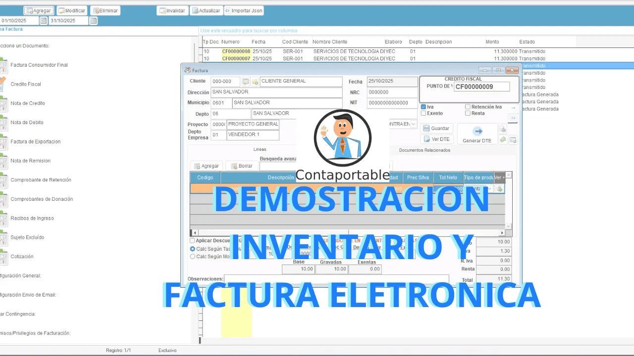 Demostración factura electrónica y inventario