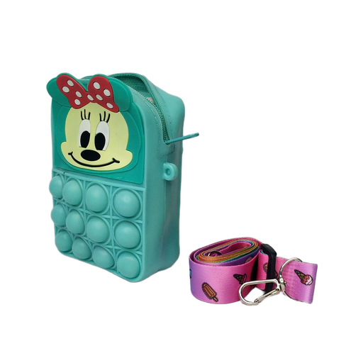 Pop-It Cartoon Stress-Relief Silicone Mini Pouch - Green