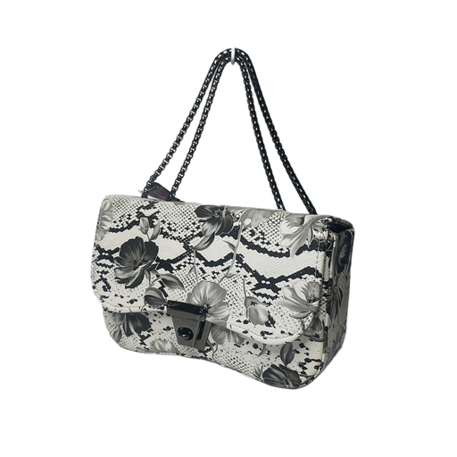 Black and white adjustable Chain Sling Bag for women