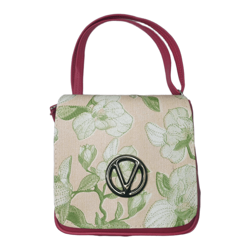 Women's Floral Sling Bag Pink with Canvas Crossbody