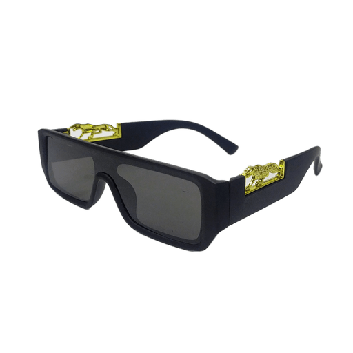 Versace-Inspired Gold Medusa Sunglasses Bold Black Shield UV-Protected Shades