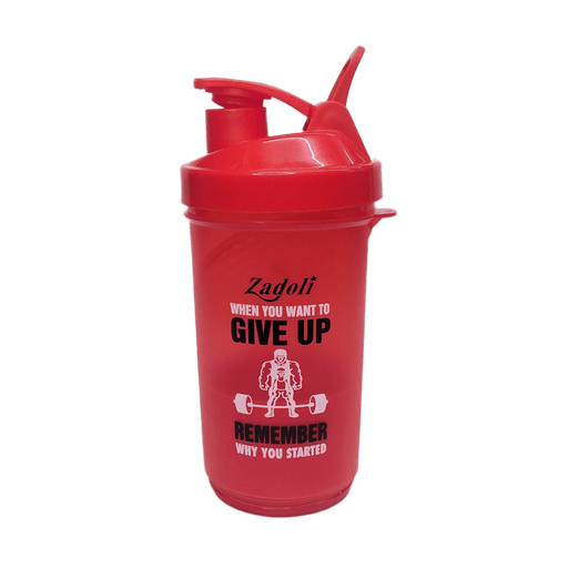 Motivational Protein Shaker 800ml Leakproof Gym Mixer Bottle | Red