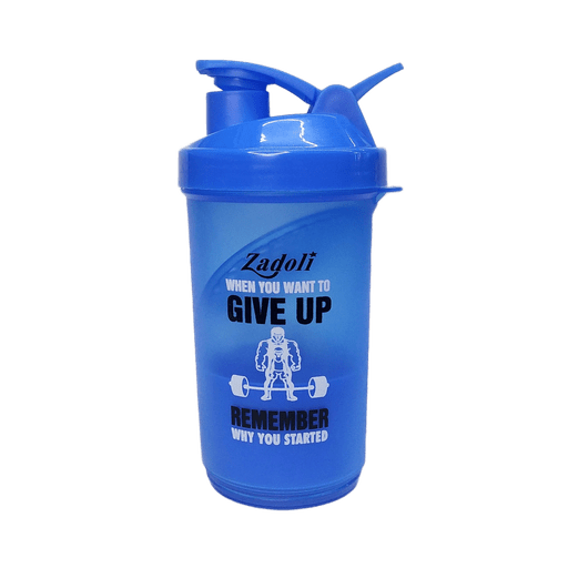 Motivational Protein Shaker 800ml Leakproof Gym Mixer Bottle | Blue