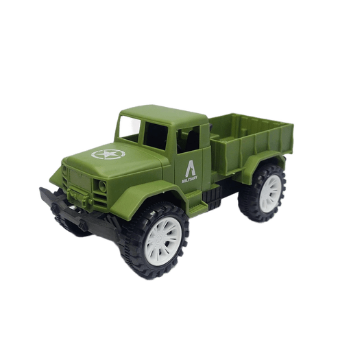 Army Military Cargo Truck Toy Rugged Pull-Back Off-Road - Olive Green