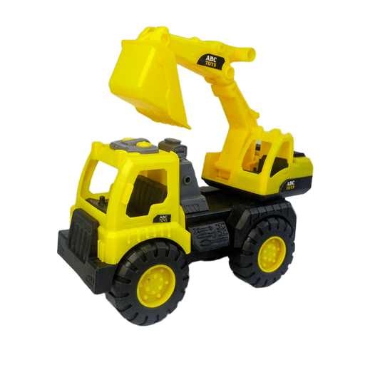 Mini Excavator Digger Toy Friction-Powered Construction Vehicle with Movable Arm