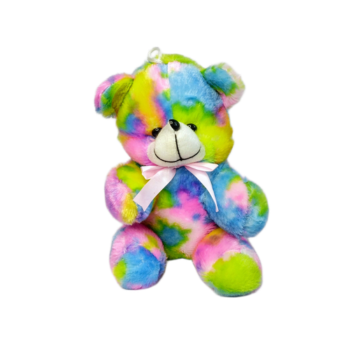 Rainbow Tie-Dye Teddy Bear Plush Colorful Soft Cuddly Stuffed Teddy with Ribbon | Teddy V2