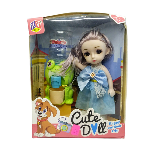 Cute Doll & Pet Play Set Mini Fashion Doll & Accessories | Blue Attire