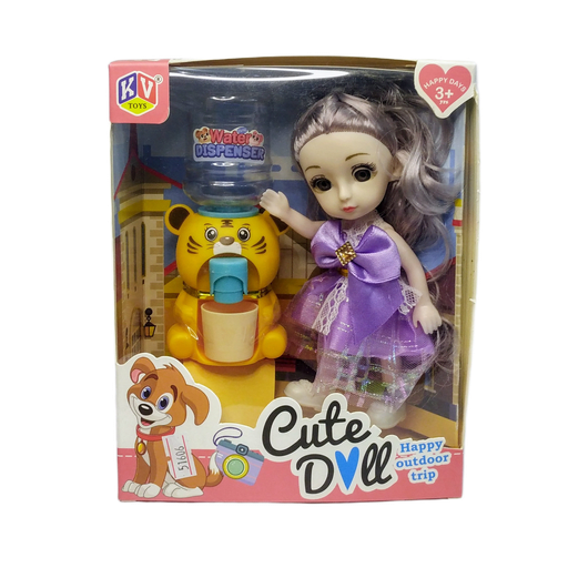 Cute Doll & Pet Play Set Mini Fashion Doll & Accessories | Purple Attire