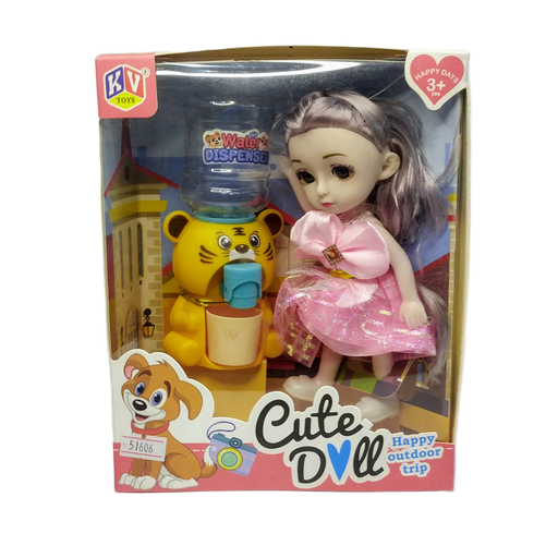 Cute Doll & Pet Play Set Mini Fashion Doll & Accessories | Pink Attire