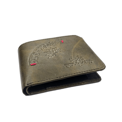 Woodland-Inspired Wallet brown Faux Leather Bifold with Coin Pocket