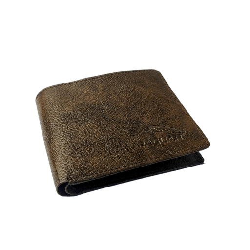 Jaguar-Inspired Leather Wallet Vintage Brown Faux Leather Bifold