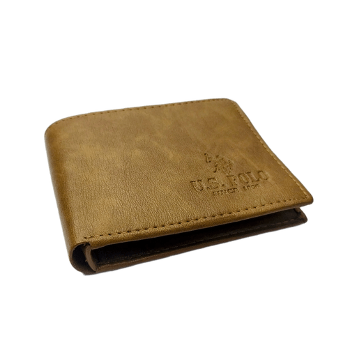 U.S. Polo Assn.-Inspired Leather Wallet Tan Faux Leather Bifold