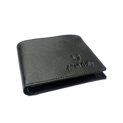 Allensoly-Inspired Minimalist Wallet Black Faux Leather Bifold
