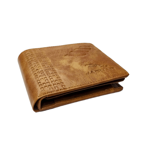 Jaguar-Inspired Luxury Wallet Tan Faux Leather Bifold with Coin Pocket