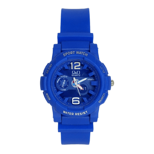 Q&Q Inspired Sports Analog Watch Bold Blue Water-Resistant Casual Wristwatch