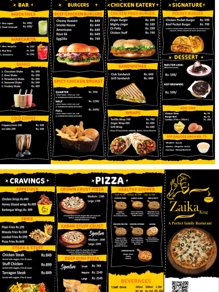 Kashif Cafe & Restaurant Menu